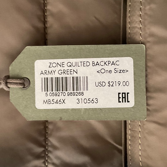 NEW All Saints Zone Quilted Backpack Unisex NWT display picture 1